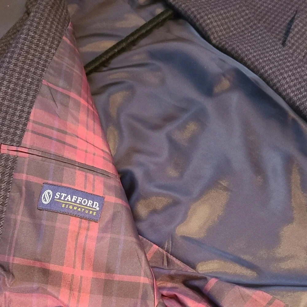 Stafford wool sport blazer Houndstooth Print sz .40 medium